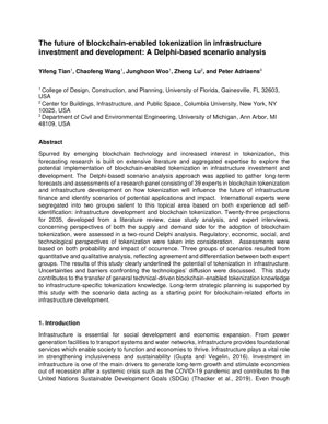 PDF-Dokumentendeckel - Blockchain-Tokenisierung in Infrastrukturinvestitionen: Delphi-Szenarioanalyse